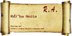 Rába Anita névjegykártya